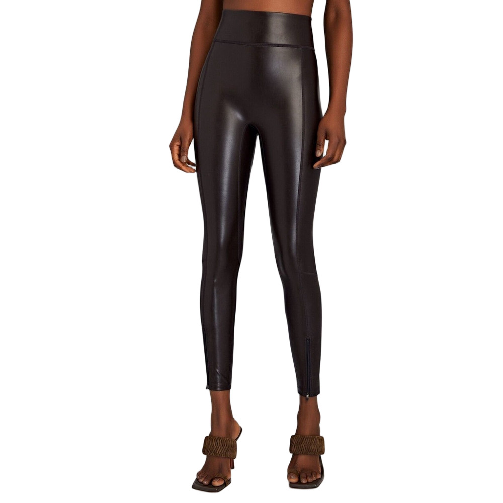 A.L.C. Emile Leggings Women's Sz 0 Ankle Zip Vegan Leather Cropped Black